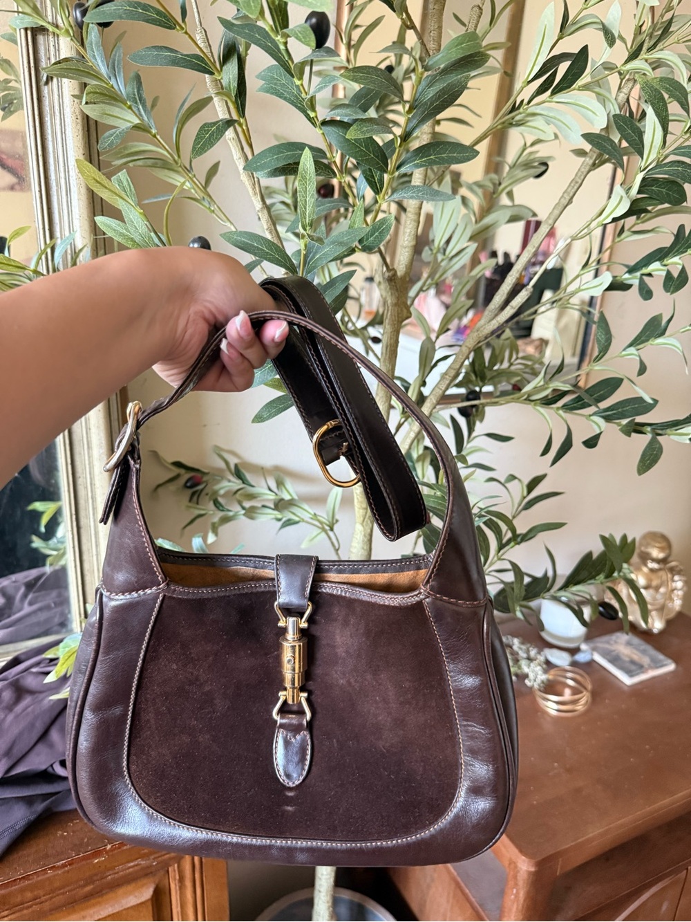 Gucci Suede 1961 jackie bag - Picture 2 of 10